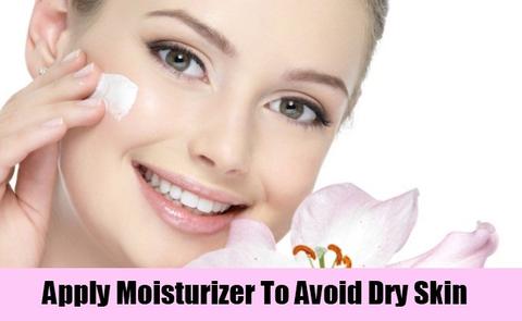 apply moisturizer to avoid dry skin